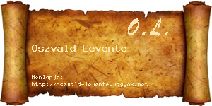 Oszvald Levente névjegykártya